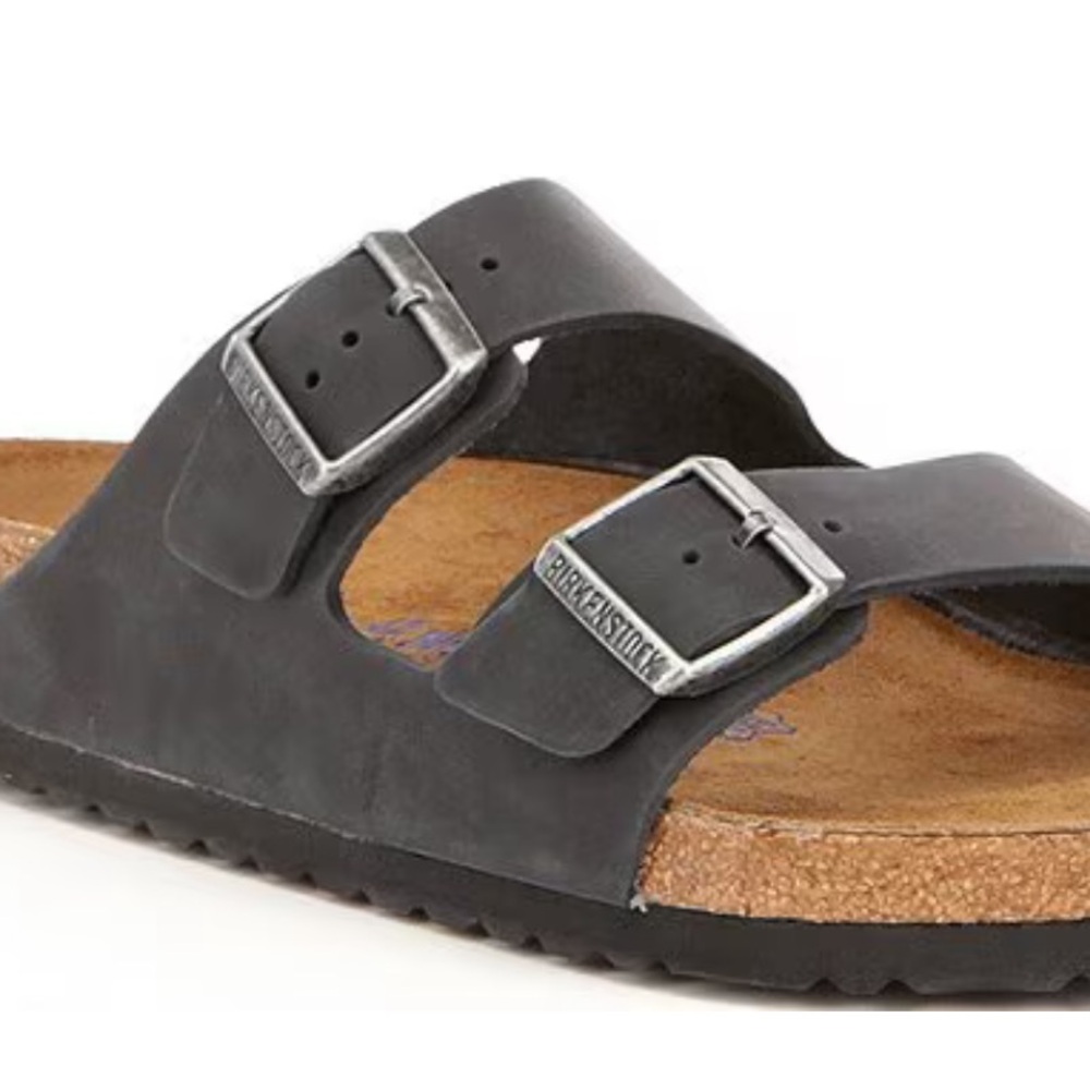 Birkenstock Men's Arizona Oiled Leather Soft Footbed Slide Sandals Size 9